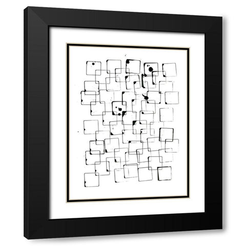 Building Blocks Black Modern Wood Framed Art Print with Double Matting by Greenberg, Ilana