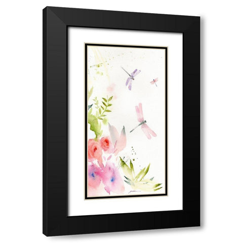Flight of the Dragonfly #2 Black Modern Wood Framed Art Print with Double Matting by Golden, Sheila