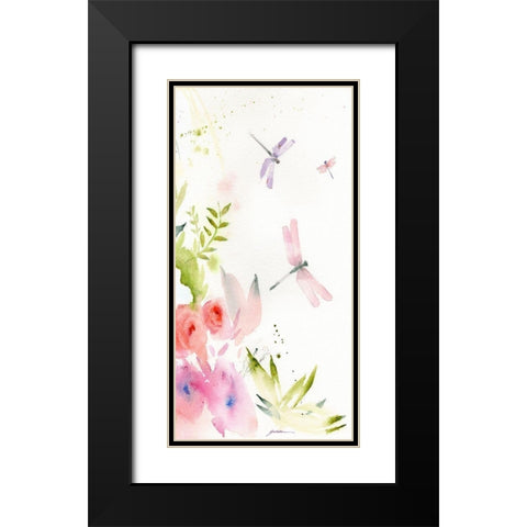 Flight of the Dragonfly #2 Black Modern Wood Framed Art Print with Double Matting by Golden, Sheila