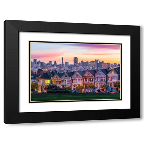 Dawn Painting Black Modern Wood Framed Art Print with Double Matting by Gordon, Dave