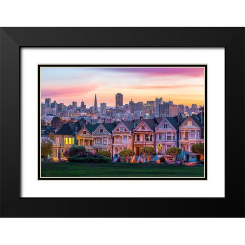 Dawn Painting Black Modern Wood Framed Art Print with Double Matting by Gordon, Dave