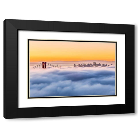 Morning Fog Black Modern Wood Framed Art Print with Double Matting by Gordon, Dave