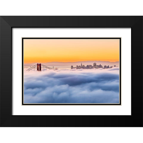 Morning Fog Black Modern Wood Framed Art Print with Double Matting by Gordon, Dave