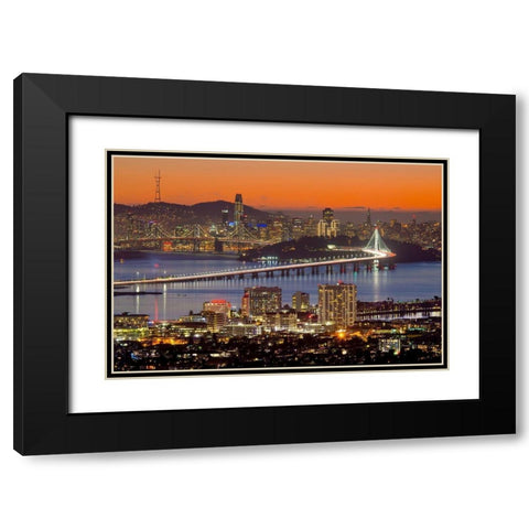 Bay Bridge from Berkeley Black Modern Wood Framed Art Print with Double Matting by Gavrilis, John