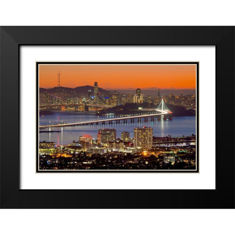 Bay Bridge from Berkeley Black Modern Wood Framed Art Print with Double Matting by Gavrilis, John