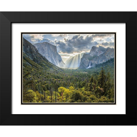 Tunnel View Sun Rays Black Modern Wood Framed Art Print with Double Matting by Gavrilis, John