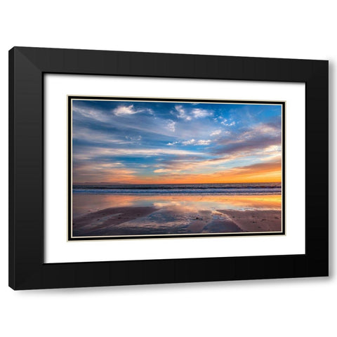 Cloud Reflections Twin Lakes Beach Black Modern Wood Framed Art Print with Double Matting by Gavrilis, John