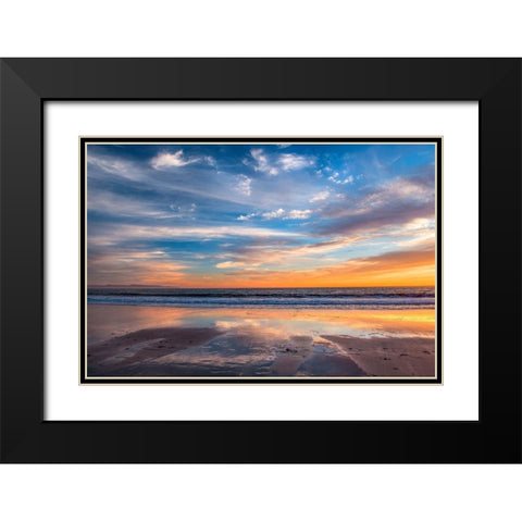 Cloud Reflections Twin Lakes Beach Black Modern Wood Framed Art Print with Double Matting by Gavrilis, John