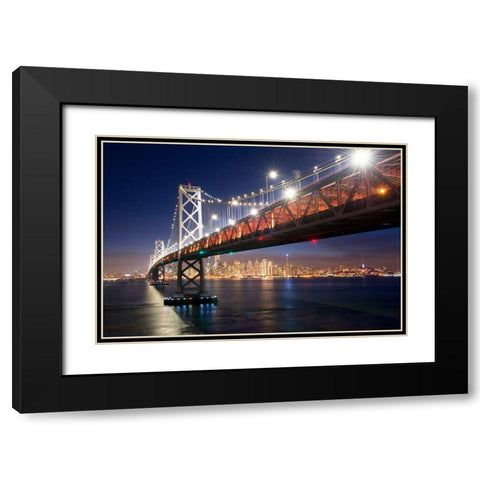 Under The Bay Bridge Black Modern Wood Framed Art Print with Double Matting by Gavrilis, John