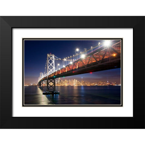 Under The Bay Bridge Black Modern Wood Framed Art Print with Double Matting by Gavrilis, John