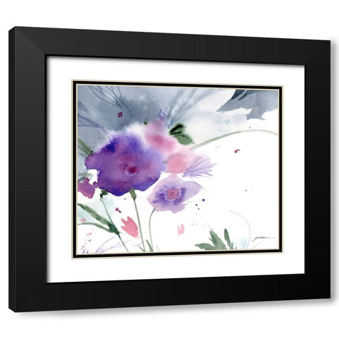 Purple Cloud Garden Black Modern Wood Framed Art Print with Double Matting by Golden, Sheila