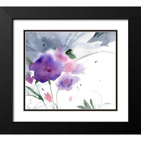 Purple Cloud Garden Black Modern Wood Framed Art Print with Double Matting by Golden, Sheila