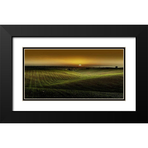 Alentejo Sunset Black Modern Wood Framed Art Print with Double Matting by Goncalves, Adelino