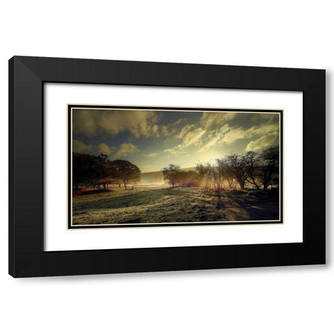 Here Comes the Sun Black Modern Wood Framed Art Print with Double Matting by Goncalves, Adelino