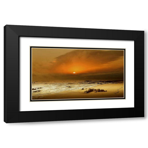 The Beach Black Modern Wood Framed Art Print with Double Matting by Goncalves, Adelino
