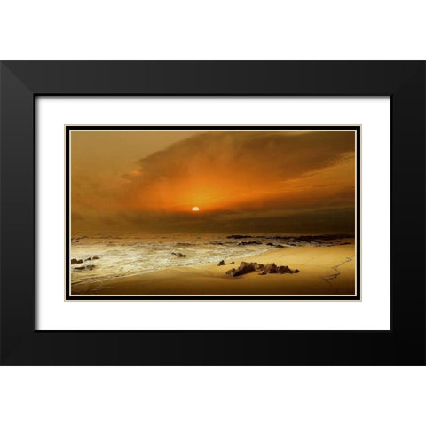 The Beach Black Modern Wood Framed Art Print with Double Matting by Goncalves, Adelino