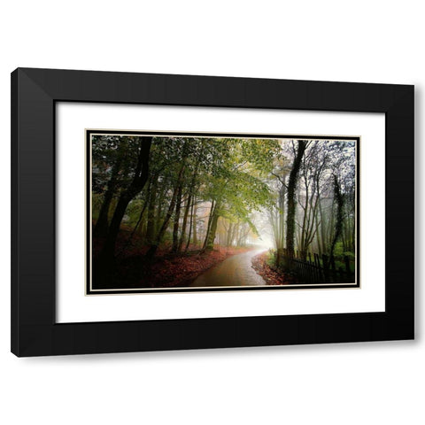 The Fence Black Modern Wood Framed Art Print with Double Matting by Goncalves, Adelino