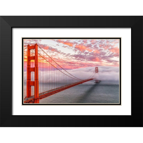 Evening Commute Black Modern Wood Framed Art Print with Double Matting by Gordon, Dave