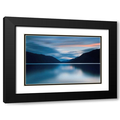Lake Crescent Dusk Black Modern Wood Framed Art Print with Double Matting by Gendreau, Katherine