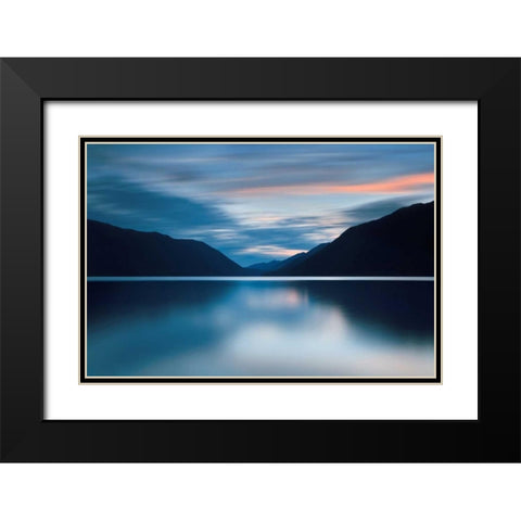 Lake Crescent Dusk Black Modern Wood Framed Art Print with Double Matting by Gendreau, Katherine