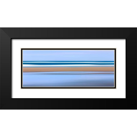 Pacific Stripes Black Modern Wood Framed Art Print with Double Matting by Gendreau, Katherine