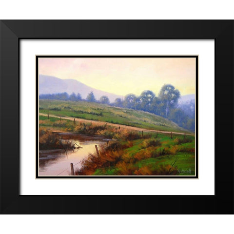 Afternoon Glow Black Modern Wood Framed Art Print with Double Matting by Gercken, Graham