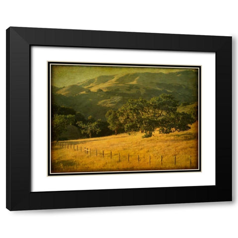 Oak and Fence Black Modern Wood Framed Art Print with Double Matting by Guion, William