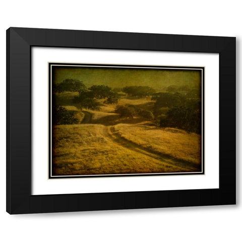 Ranch Road and Oak Savannah Black Modern Wood Framed Art Print with Double Matting by Guion, William