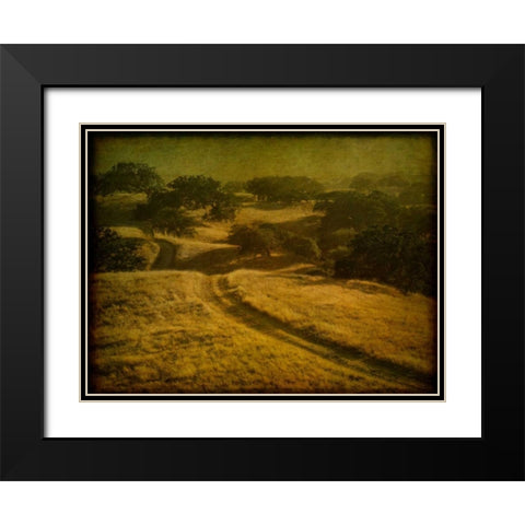 Ranch Road and Oak Savannah Black Modern Wood Framed Art Print with Double Matting by Guion, William