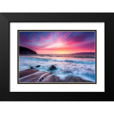 Distant Glow Black Modern Wood Framed Art Print with Double Matting by Gordon, Dave