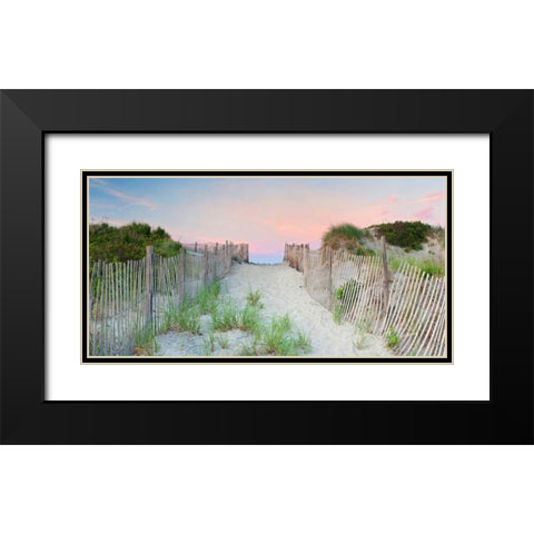 Crescent Beach Path Black Modern Wood Framed Art Print with Double Matting by Gendreau, Katherine