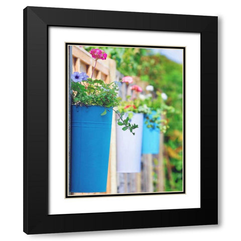 The Colored Pots Black Modern Wood Framed Art Print with Double Matting by Goncalves, Adelino