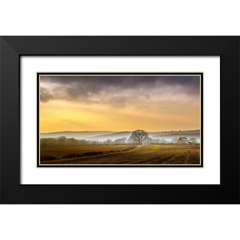 The Farm Black Modern Wood Framed Art Print with Double Matting by Goncalves, Adelino