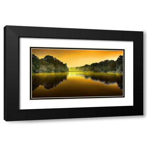 The Lake Black Modern Wood Framed Art Print with Double Matting by Goncalves, Adelino