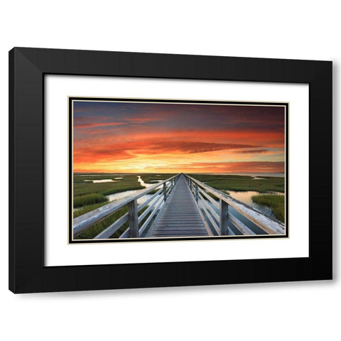 Greys Beach Sunset Black Modern Wood Framed Art Print with Double Matting by Gendreau, Katherine