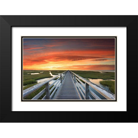 Greys Beach Sunset Black Modern Wood Framed Art Print with Double Matting by Gendreau, Katherine
