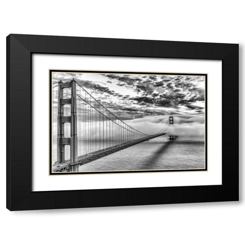 Evening Commute BW Black Modern Wood Framed Art Print with Double Matting by Gordon, Dave