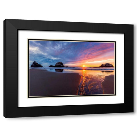 River of Gold Black Modern Wood Framed Art Print with Double Matting by Gordon, Dave