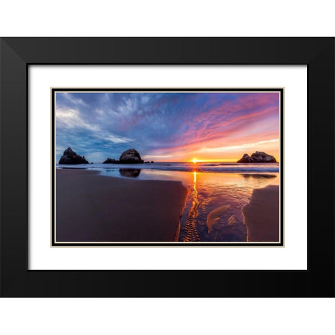 River of Gold Black Modern Wood Framed Art Print with Double Matting by Gordon, Dave