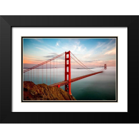Into the Mist Black Modern Wood Framed Art Print with Double Matting by Gordon, Dave