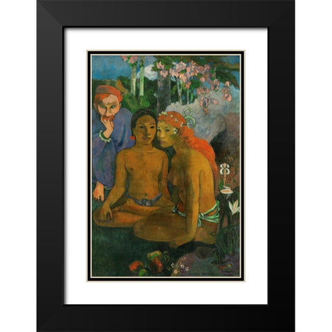 Contes barbares Black Modern Wood Framed Art Print with Double Matting by Gauguin, Paul