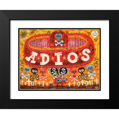 Adios Amigos Black Modern Wood Framed Art Print with Double Matting by Gutierrez, Jorge R.