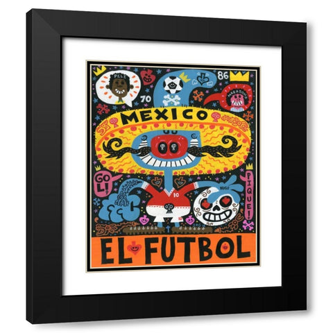La Mascota del Mundial Black Modern Wood Framed Art Print with Double Matting by Gutierrez, Jorge R.