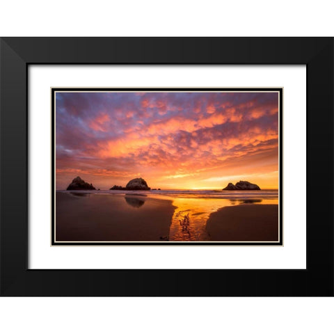 Flow Black Modern Wood Framed Art Print with Double Matting by Gordon, Dave