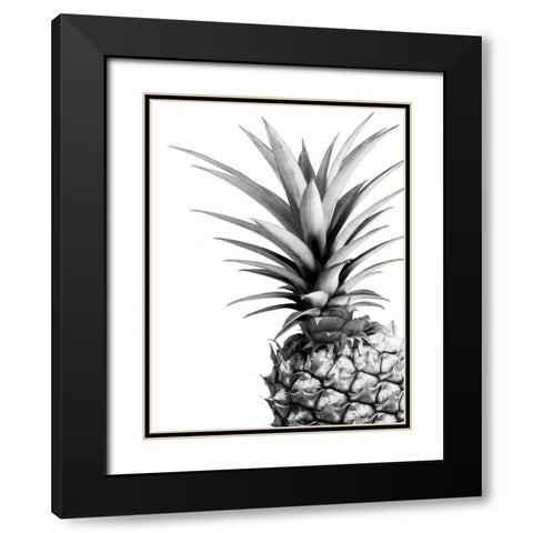 Pineapple - BW Black Modern Wood Framed Art Print with Double Matting by Greer, Lexie