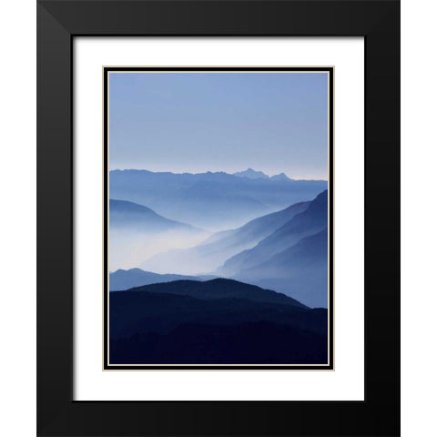 Blue Mountains Black Modern Wood Framed Art Print with Double Matting by Greer, Lexie