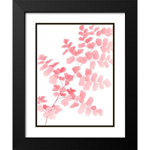 Pink Maidenhair Black Modern Wood Framed Art Print with Double Matting by Greer, Lexie