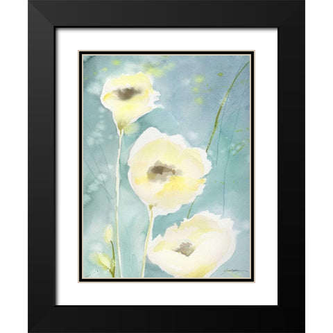 Teal Tones Black Modern Wood Framed Art Print with Double Matting by Golden, Sheila