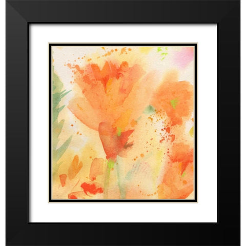 Windblown Poppies #2 Black Modern Wood Framed Art Print with Double Matting by Golden, Sheila