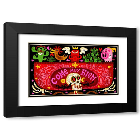 Come Muy Bien Black Modern Wood Framed Art Print with Double Matting by Gutierrez, Jorge R.